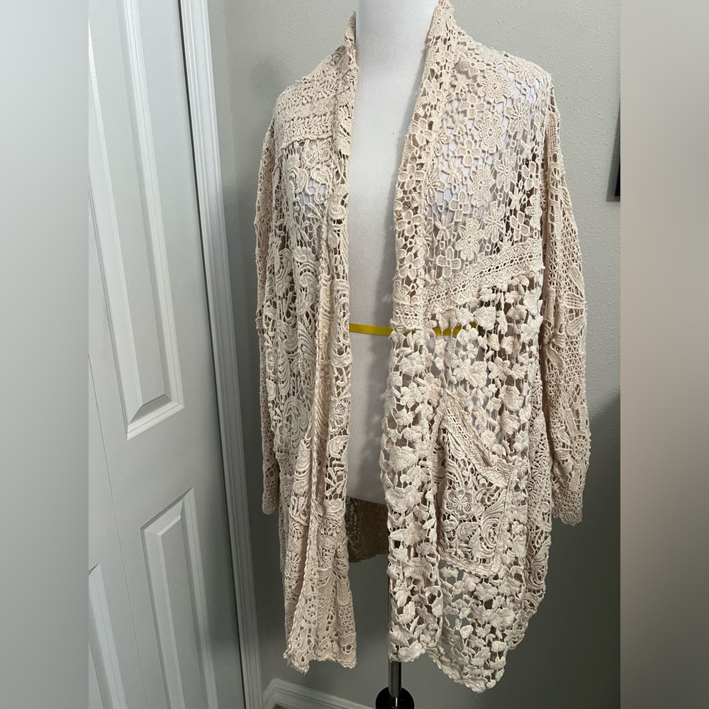Johnny Was crochet cardigan